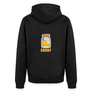 Curry Gewürz Geschmack Essen Kochen - Unisex Premium Bio Zip Hoodie - Schwarz - Hinten - Nico (187cm)
