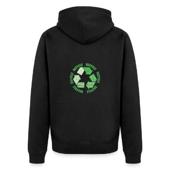Recycler pour un environnement vert Protection de l’environnement - Veste à capuche bio Premium Unisexe - noir - Dos - Nico (187cm)