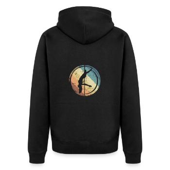 Pole Dance anmutiger Sport - Unisex Premium Bio Zip Hoodie - Schwarz - Hinten - Nico (187cm)