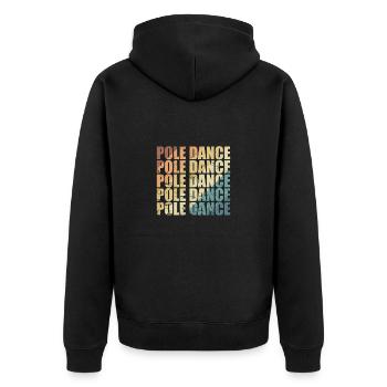 Pole Dance Stange Balance - Unisex Premium Bio Zip Hoodie - Schwarz - Hinten - Nico (187cm)