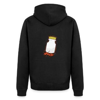 Ameise trägt Streuer fleißige Insekten - Unisex Premium Bio Zip Hoodie - Schwarz - Hinten - Nico (187cm)