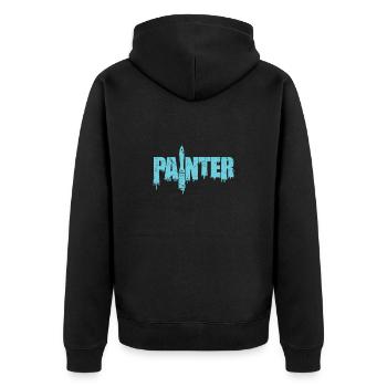 Painter Maler Beruf Lackierer - Unisex Premium Bio Zip Hoodie - Schwarz - Hinten - Nico (187cm)