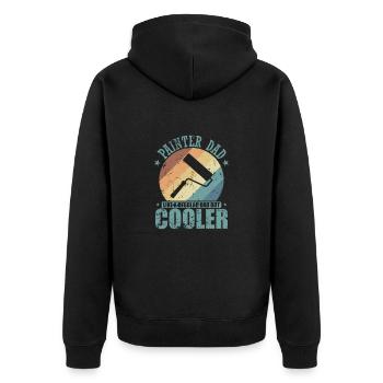Painter Dad like a Regular Dad but Cooler - Unisex Premium Bio Zip Hoodie - Schwarz - Hinten - Nico (187cm)