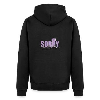 Sorry I'm late snail animal - Unisex Premium Organic Zip Hoodie - black - Back - Nico (187cm)