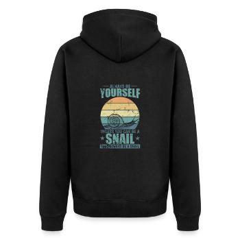Be a Snail if you can Snail Shell Animal - Unisex Premium Organic Zip Hoodie - black - Back - Nico (187cm)