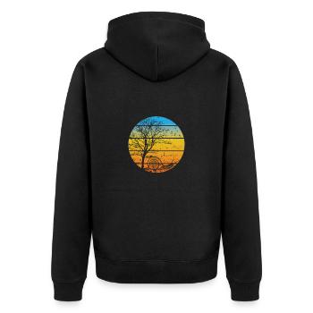 Snail with Tree Snail Shell Animal - Unisex Premium Organic Zip Hoodie - black - Back - Nico (187cm)