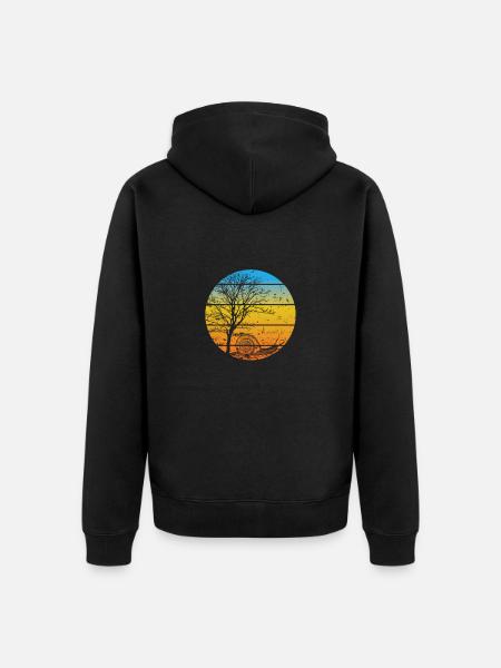 Schnecke mit Baum Schneckenhaus Tier - Unisex Premium Bio Zip Hoodie - Schwarz
