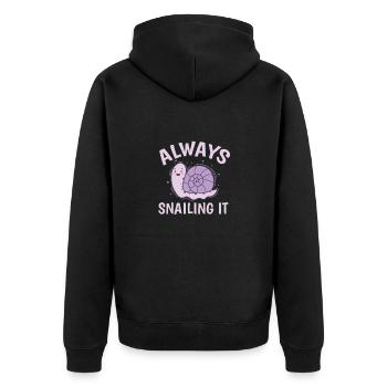 Always snailing it Snail Animal - Unisex Premium Organic Zip Hoodie - black - Back - Nico (187cm)