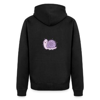 Snail, Snail Shell, Animal - Unisex Premium Organic Zip Hoodie - black - Back - Nico (187cm)