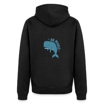 Oh cachalot de baleine dans l’eau - Veste à capuche bio Premium Unisexe - noir - Dos - Nico (187cm)