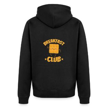 Breakfast Club Waffeln Snack Bäcker - Unisex Premium Bio Zip Hoodie - Schwarz - Hinten - Nico (187cm)
