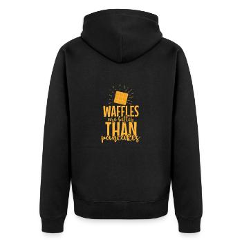 Waffles are better than Pancakes Gebäck - Unisex Premium Bio Zip Hoodie - Schwarz - Hinten - Nico (187cm)