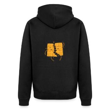 gefüllte Waffel Teig Gebäck Bäcker Snack - Unisex Premium Bio Zip Hoodie - Schwarz - Hinten - Nico (187cm)