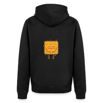 Waffel freut sich Gebäck Bäcker - Unisex Premium Bio Zip Hoodie - Schwarz - Hinten - Nico (187cm)