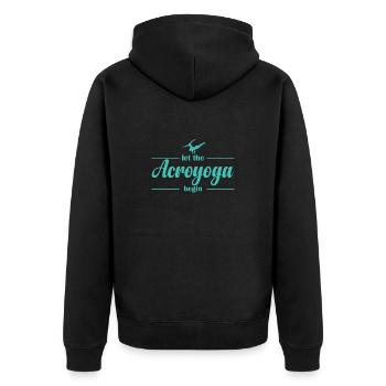 let the Acroyoga begin Fitness Sport - Unisex Premium Organic Zip Hoodie - black - Back - Nico (187cm)