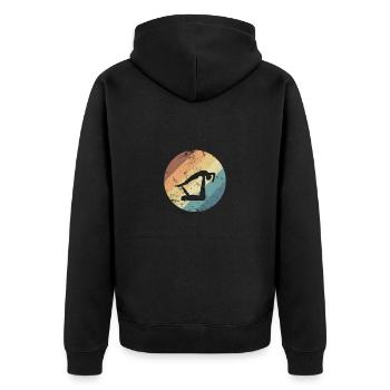 Acroyoga Fitness Yoga Balance Sport - Unisex Premium Organic Zip Hoodie - black - Back - Nico (187cm)
