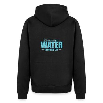 Vivre que l’aquagym Vie Santé - Veste à capuche bio Premium Unisexe - noir - Dos - Nico (187cm)