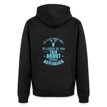 Parlez de l’aquagym, de la santé - Veste à capuche bio Premium Unisexe - noir - Dos - Nico (187cm)
