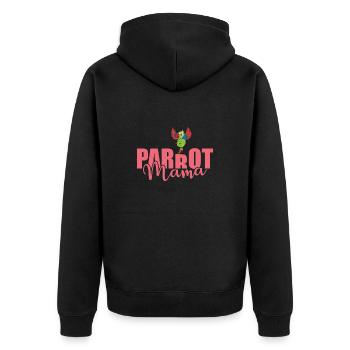 Parrot Mom Animal Bird Talking - Unisex Premium Organic Zip Hoodie - black - Back - Nico (187cm)