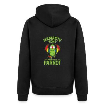Namaste Home avec mon oiseau animal perroquet - Veste à capuche bio Premium Unisexe - noir - Dos - Nico (187cm)