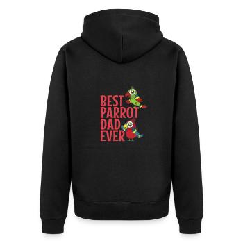 Best Parrot Dad Ever Animal Bird - Unisex Premium Organic Zip Hoodie - black - Back - Nico (187cm)