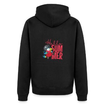Bonjour l’été Perroquet Pirate Animal Oiseau - Veste à capuche bio Premium Unisexe - noir - Dos - Nico (187cm)