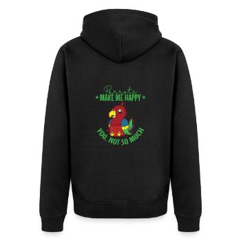 Les perroquets me rendent heureux tu pas tellement Tier - Veste à capuche bio Premium Unisexe - noir - Dos - Nico (187cm)