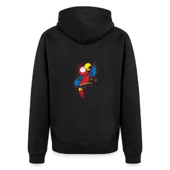 Perroquet, Chant, Animal, Oiseau - Veste à capuche bio Premium Unisexe - noir - Dos - Nico (187cm)