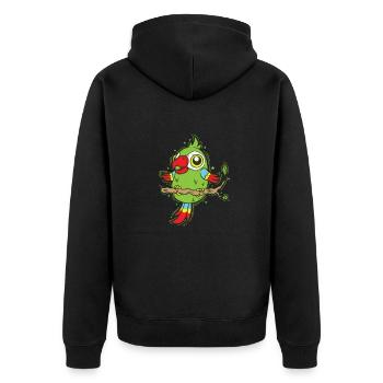 Perroquet sur un arbre oiseau exotique animal - Veste à capuche bio Premium Unisexe - noir - Dos - Nico (187cm)