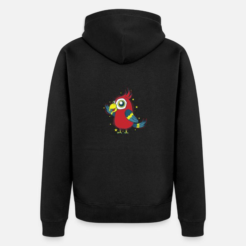 Perroquet, Oiseau, Animal Astucieux - Veste à capuche bio Premium Unisexe - noir