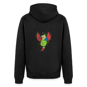 Papagei landet Vogel Sprechen Tier - Unisex Premium Bio Zip Hoodie - Schwarz - Hinten - Nico (187cm)