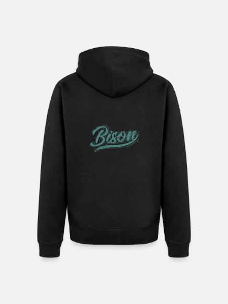 Bison buffalo animal bison - Unisex Premium Organic Zip Hoodie - black