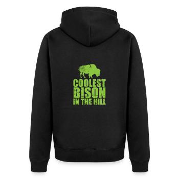Bison cool dans la colline Animal - Veste à capuche bio Premium Unisexe - noir - Dos - Nico (187cm)