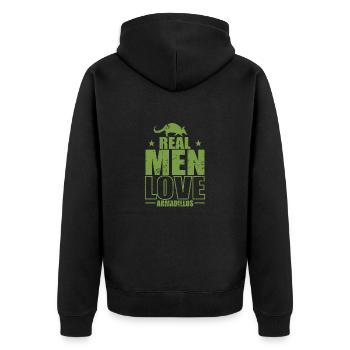 Les vrais hommes aiment les tatous du désert de mammifères - Veste à capuche bio Premium Unisexe - noir - Dos - Nico (187cm)