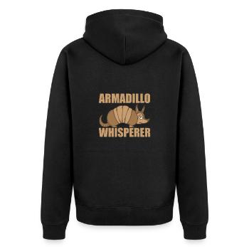 Armadillo Whisperer Mammal Desert - Unisex Premium Organic Zip Hoodie - black - Back - Nico (187cm)