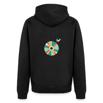 CD-ROM Retro Memory Module Disk - Unisex Premium Organic Zip Hoodie - black - Back - Nico (187cm)