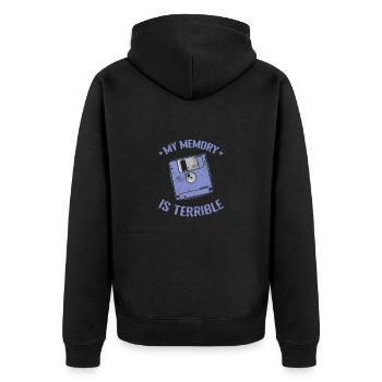 Ma mémoire est terrible module de mémoire de disquette - Veste à capuche bio Premium Unisexe - noir - Dos - Nico (187cm)