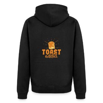 Toast addict Bäcker Backware - Unisex Premium Bio Zip Hoodie - Schwarz - Hinten - Nico (187cm)