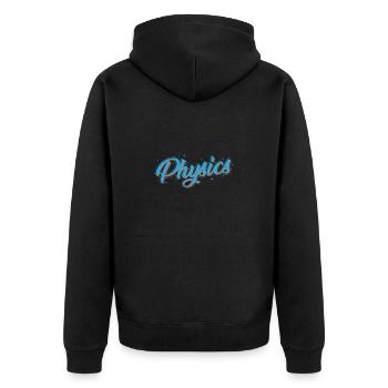 Physics Natural Science Studies - Unisex Premium Organic Zip Hoodie - black - Back - Nico (187cm)