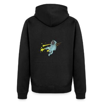 Étoiles filantes avec ciel d’astronaute - Veste à capuche bio Premium Unisexe - noir - Dos - Nico (187cm)
