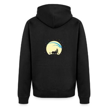 Étoiles filantes dans le ciel nocturne - Veste à capuche bio Premium Unisexe - noir - Dos - Nico (187cm)