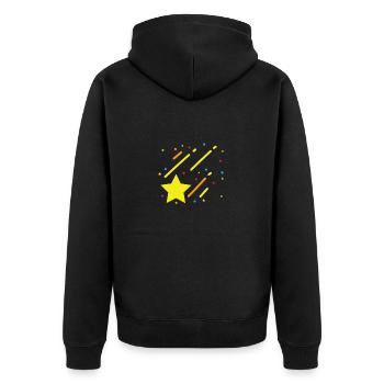 Étoile, Ciel Nocturne, Terre - Veste à capuche bio Premium Unisexe - noir - Dos - Nico (187cm)
