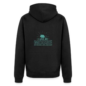 J’adore ma souris petit rongeur - Veste à capuche bio Premium Unisexe - noir - Dos - Nico (187cm)