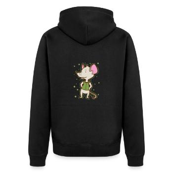 Souris, Nature, Fromage, Animal De Compagnie, Mammifère - Veste à capuche bio Premium Unisexe - noir - Dos - Nico (187cm)