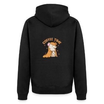 L’heure du café, Souris, Nature, Mammifère, Animal De Compagnie - Veste à capuche bio Premium Unisexe - noir - Dos - Nico (187cm)