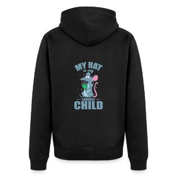 My Rat is my Favorite Child Rodent - Unisex Premium Organic Zip Hoodie - black - Back - Nico (187cm)