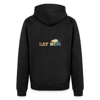 Rat Mom Rodent Pet Nature - Unisex Premium Organic Zip Hoodie - black - Back - Nico (187cm)
