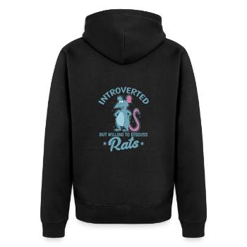 Introverti mais prêt à discuter des rats et des rongeurs - Veste à capuche bio Premium Unisexe - noir - Dos - Nico (187cm)