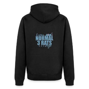 I was normal 3 Rats ago Rodent - Unisex Premium Organic Zip Hoodie - black - Back - Nico (187cm)