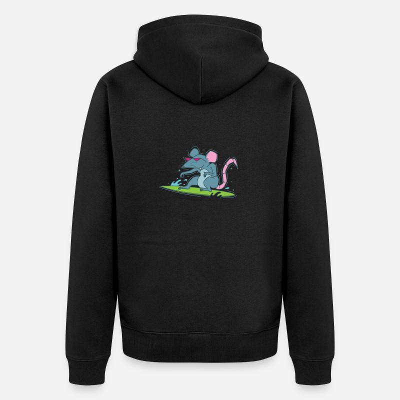 Rat Surfing Rongeur de compagnie - Veste à capuche bio Premium Unisexe - noir